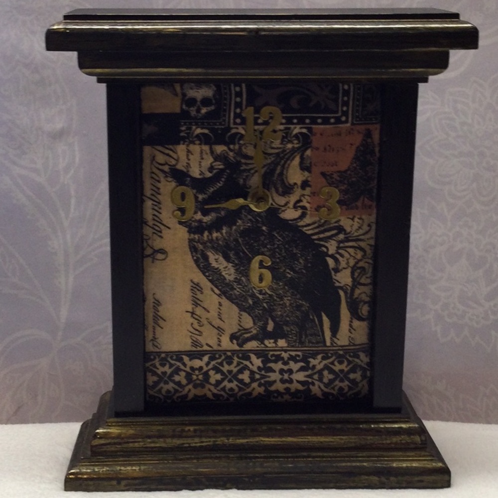 Repurposed clock gothic decor